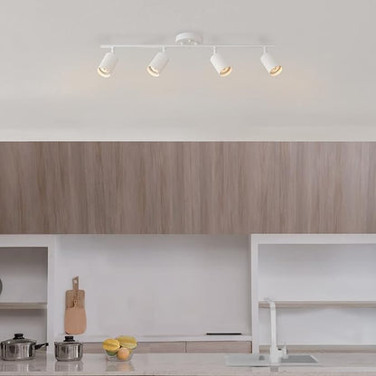 Globe Electric Pratt 4-Light Track Lighting, Matte White, Bulb Not Included