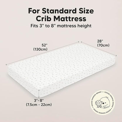 2-Pack Crib Sheets for Boys,Girls - Viscose Derived from Bamboo Fitted Crib Sheet, Organic Baby Crib Sheets, Crib Mattress Sheet,Toddler Bed Sheets,Baby Sheets for Crib Fitted Sheets(Meadow)