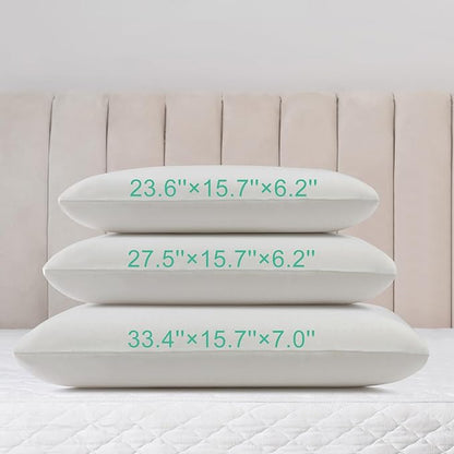 Latex Pillow, 100% Talalay Natural Latex Pillow, Soft Sleeping Bed Pillows with Cotton Cover, Queen Size, Perfect for Side/Back Pain, Stomach, Neck, Stress Relief