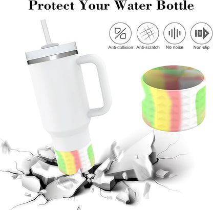 Protective Silicone Bottle Cover Set for Stanley Quencher H2.0 40 30 20 oz Tumbler with Handle & Iceflow, Anti-Scratch Cover Boot for Stanley Cup Accessories BPA Free (B)