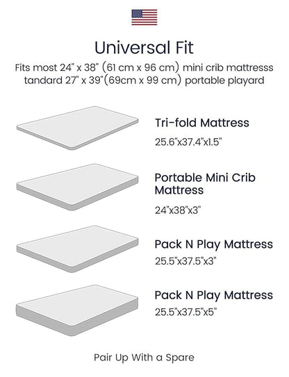 TotAha Cactus Pack N Play Sheets, Premium Stretch Fitted Portable Mini Cribs Playards Sheets, Ultra Soft Breathable Jersey Knit Mini Crib Sheet, 2 Pack
