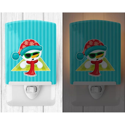 Caroline's Treasures BB9079CNL Beach Snowman #2 Ceramic Night Light Compact, UL-Certified, Ideal for Bedroom, Bathroom, Nursery, Hallway, Kitchen, 6x4x3, Multicolor