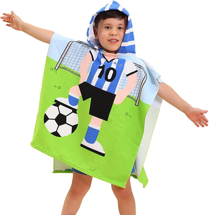 Hooded Kids Beach Towels - Soft Microfiber Poncho Towel for Ages 1 to 6, Quick Dry & Lightweight Swim Cover-ups, Ideal for Boys and Girls
