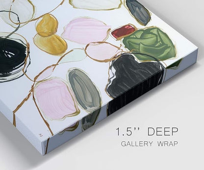 Renditions Gallery Canvas Wall Art Modern Paintings Decorations Colorful Brushstroke Jewels Abstract Watercolor Wall Hanging Artwork Prints for Bedroom Office Kitchen - 8"x12" LT33