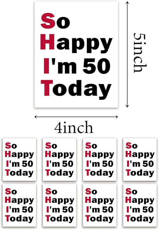 8 Pcs 50th Birthday Gifts for Women Her Him Wine Labels, 50 Years Old Birthday Gifts for Women, Happy 50th Birthday Party Decorations for Woman Man Wine Bottle Stickers, 50th Wine Bottle Labels