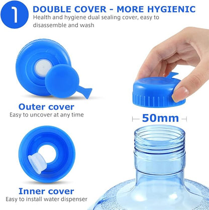 Water Storage Container, 5L/ 1. 3 Gallon Water Bottle with Screw Cap and Handle - Portable Water Jug for Sports Outdoor Travel Camping Supplies