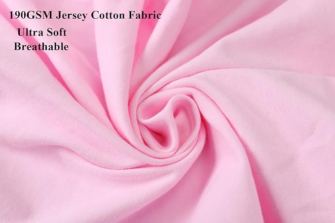 Bassinet Sheets Compatible with Dream On Me Traveler/Skylar/Seashell/Lotus Bassinet, INFANS, Maydolly and Evolur Stellar Bassinet, 2 Pack Fitted Sheets, 100% Jersey Knit Cotton, Floral and Pink