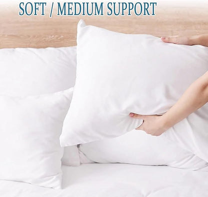 SILUI Pillows King Size Set of 2 Pack Extra Flat Thin Soft Support Hypoallergenic Down Alternative Bed Pillow for Back, Stomach or Side Sleepers,20x36in