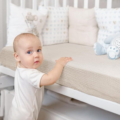 Lulu moon Muslin Crib Sheet Fitted Crib Mattress Sheet for Boys and Girls, 28"x 52"
