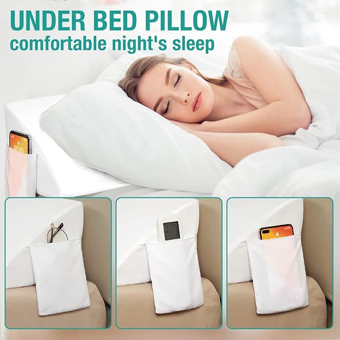 Vekkia Twin Bed Wedge Pillow for Headboard/Wedge Pillow Headboard/Bed Gap Filler/Headboard Pillow,Pillow Wedge for Headboard Gap Between Mattress and Headboard,Stop Loosing Your Pillows(White)