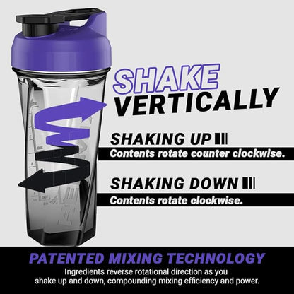 HELIMIX 2.0 Vortex Blender Shaker Bottle Holds upto 28oz | No Blending Ball or Whisk | USA Made | Portable Pre Workout Whey Protein Drink Shaker Cup | Mixes Cocktails Smoothies Shakes | Top Rack Safe