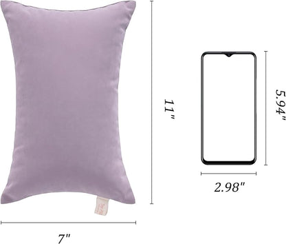 BEDSUM 2 Pack Tiny Pillows, 11"x7" Microfiber Mini Pillows for Toddler, Travel, Pets, Soft and Machine Washable Small Pillows for Neck, Wrist, and Knee Comfort, Lavender