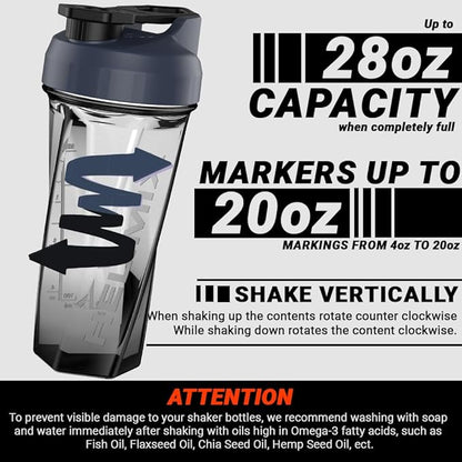 HELIMIX 2.0 Vortex Blender Shaker Bottle Holds upto 28oz | No Blending Ball or Whisk | USA Made | Pre Workout Protein Drink Shaker Cup | Weight Loss Supplements Shakes |