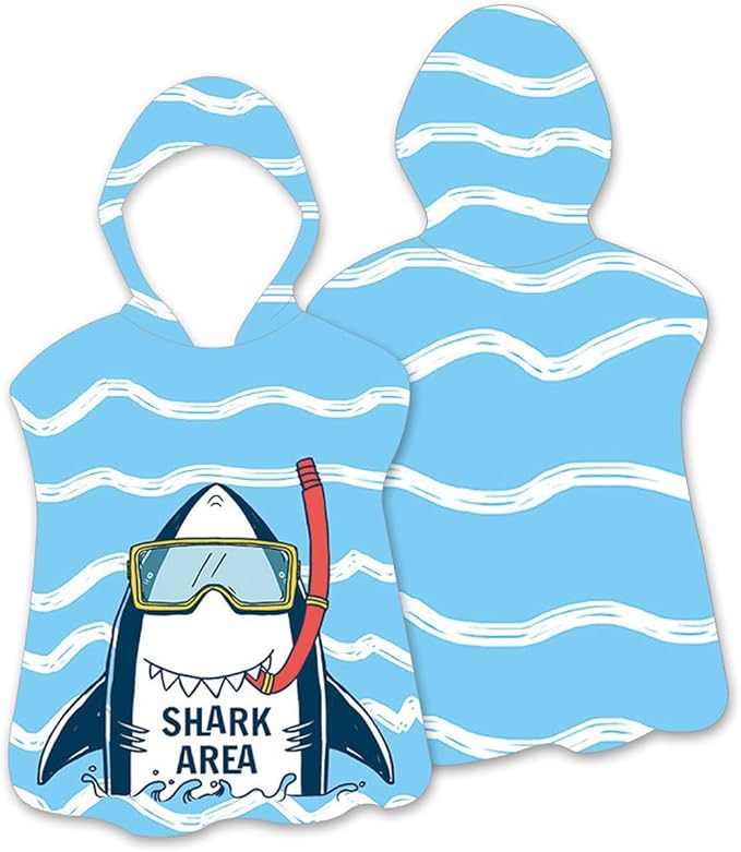 Hooded Kids Beach Towels - Soft Microfiber Poncho Towel for Ages 1 to 6, Quick Dry & Lightweight Swim Cover-ups, Ideal for Boys and Girls
