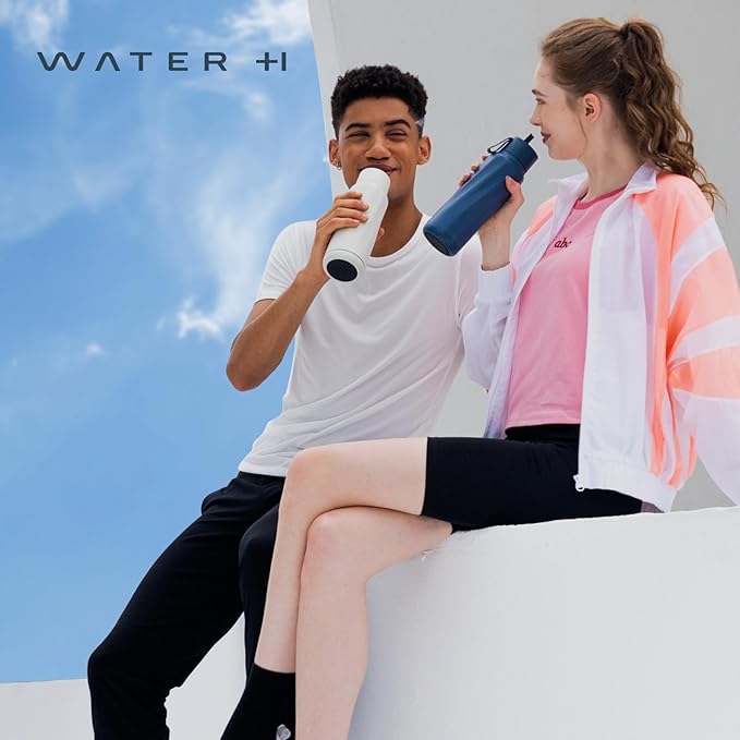 PureSip Vita Smart Water Bottle: BPA-Free Insulated Stainless Steel Bottle, Bluetooth Intake Smart Tracker & Reminder to Drink with Filter & Straw, Ideal Gift for Dad(18 oz)