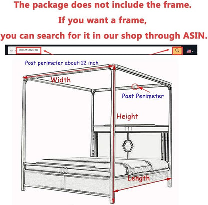 Elegant Lace Princess 4 Corner Post Mosquito Net Romantic for Girls Women Bed Curtain Canopy for Adult Wedding Bedroom Kids Rooms Decoration (Coffee, Full)