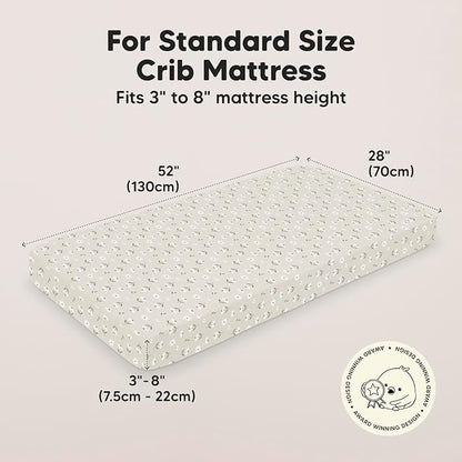 2-Pack Crib Sheets for Boys,Girls - Viscose Derived from Bamboo Fitted Crib Sheet, Organic Baby Crib Sheets, Crib Mattress Sheet,Toddler Bed Sheets,Baby Sheets for Crib Fitted Sheets(Daisies)