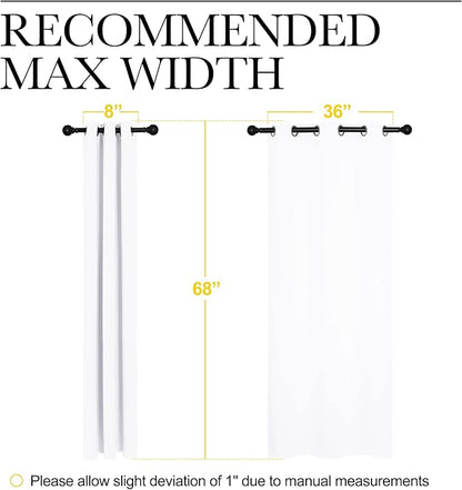 NICETOWN White Samll Window Blackout Curtain Panels, 50% Light Blocking Curtains for Bedroom & Dining Room Window (Set of 2, 42 inches x 68 inches)