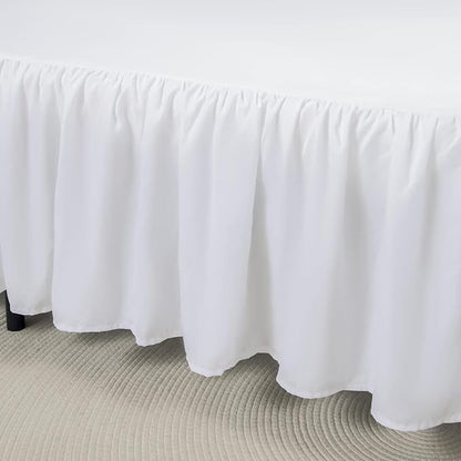Bed Skirt Full Size Ruffled Bed Skirts with Split Corners, 16 Inch Drop Dust Ruffle Bed Skirt with Platform, Full - 16" Drop, White