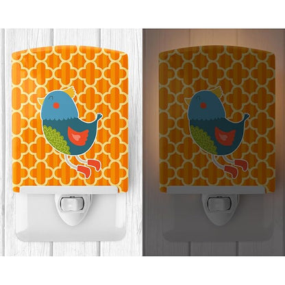 Caroline's Treasures BB6776CNL Bird Ceramic Night Light Compact, UL-Certified, Ideal for Bedroom, Bathroom, Nursery, Hallway, Kitchen, 6x4x3, Multicolor