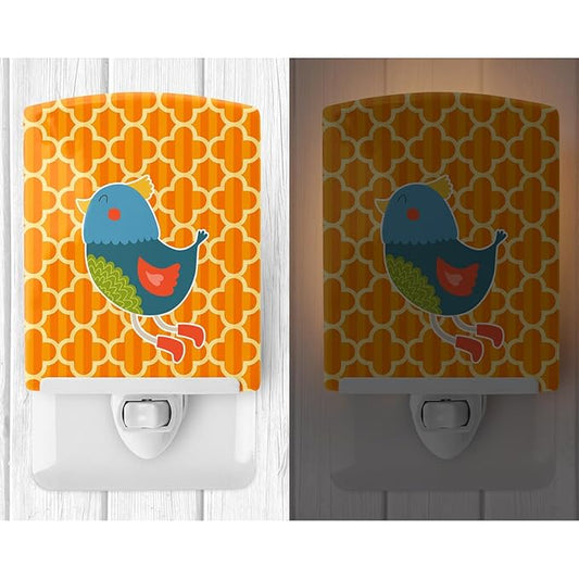 Caroline's Treasures BB6776CNL Bird Ceramic Night Light Compact, UL-Certified, Ideal for Bedroom, Bathroom, Nursery, Hallway, Kitchen, 6x4x3, Multicolor