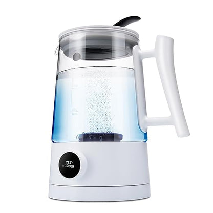 Hydrogen Water Generator with SPE and PEM Technology, 1.5L Large Capacity Hydrogen Water Pitcher, Balanced Purified Water PH Levels, 7 Preset Temps, 12 Hour Constant Temperature, Gift for Love