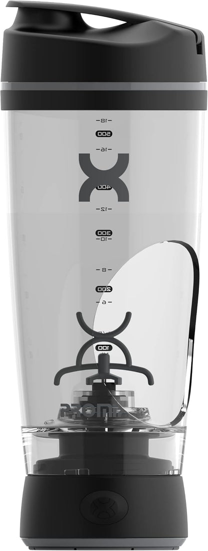 Promixx Original Shaker Bottle - Battery-powered for Smooth Protein Shakes - BPA Free, 20oz Cup (Black)