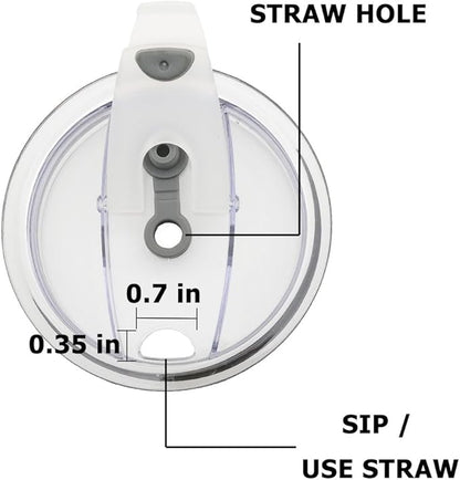 3 Packs Lids for 30oz Tumblers, Spill-proof Splash Resistant Straw-friendly Cover for Old Style Rtic, Ozark Trail 30 oz. Cups - Gray