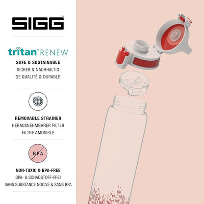 SIGG - Tritan Renew Transparent Water Bottle - Total Clear ONE MyPlanet - For Carbonated Beverages - Dishwasher Safe - With Fruit Strainer - Leakproof & Lightweight - BPA Free - 17 Oz / 25 Oz / 51 Oz
