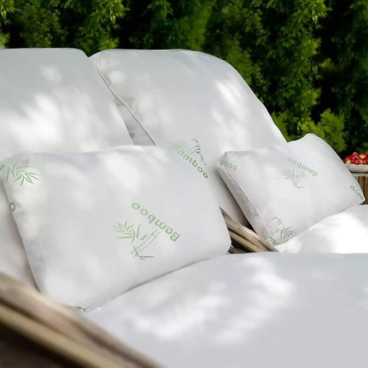 iMounTEK Bamboo Rayon Breathable Memory Foam Pillow with Washable Pillowcase, Premium Pillows for Sleeping – Back/Stomach/Side Sleeper, Bamboo Cooling Bed Pillows (Queen Size) (2-Pack)