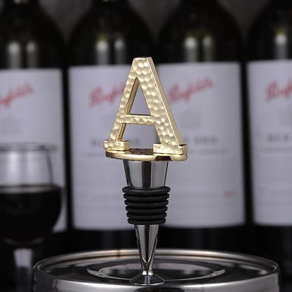 Miicol Wine Stopper, Prosecco Stopper, Wine Bottle Stopper, Personalised Champagne Stopper, Gold Wine Accessories, Wine Lovers Gift, Monogram Gift, Letter A