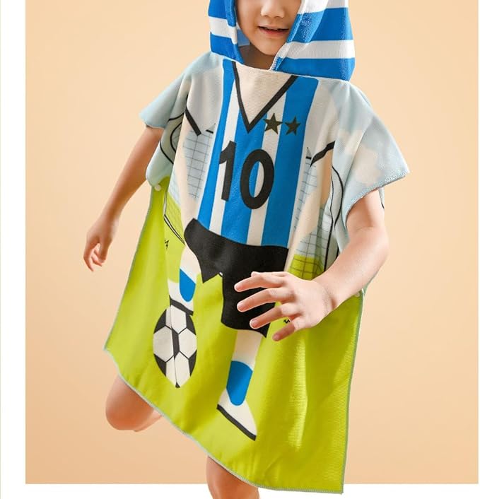 Hooded Kids Beach Towels - Soft Microfiber Poncho Towel for Ages 1 to 6, Quick Dry & Lightweight Swim Cover-ups, Ideal for Boys and Girls