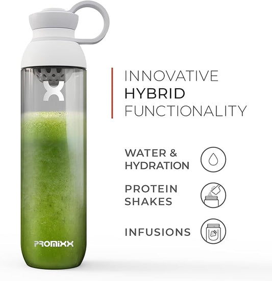 Promixx FORM Water Bottle - Premium Large Water Bottles for Shakes Infusions and Hydration - Lifetime Durability, Leakproof Sports Water Bottle BPA Free - 26oz (White)