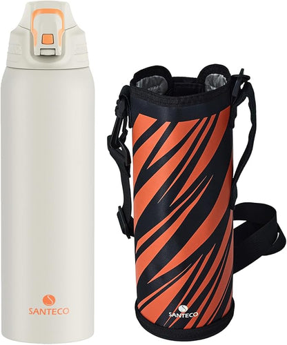 Insulated Sports Water Bottle, Stainless Steel Water Bottles with Locking Flip Top Lid, Insulated Bottle with Double-Wall Vacuum Insulation for Fitness and Outdoor Enthusiasts