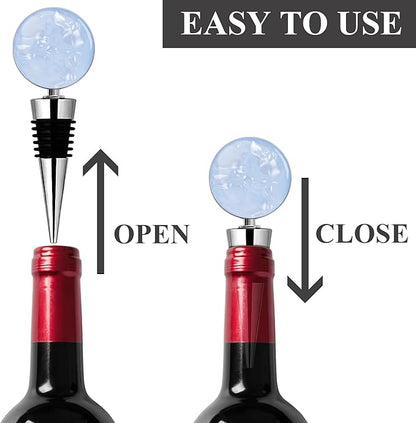 LIZIMANDU Wine Bottle Stoppers,Stainless Steel Wine Stoppers For Gifts, Bar, Holiday Party, Wedding(3-Shell)