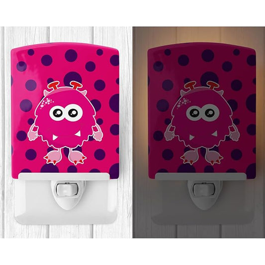 Caroline's Treasures BB9122CNL Monster Ceramic Night Light Compact, UL-Certified, Ideal for Bedroom, Bathroom, Nursery, Hallway, Kitchen, 6x4x3, Multicolor