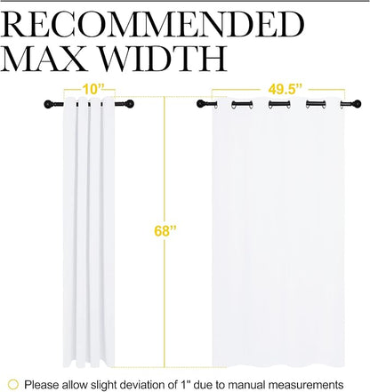 NICETOWN Draperies Curtains Panels, Blocking Out 50% Sunlight Window Treatment Curtains, Small Window Drapes for Bedroom (2 Panels, 55 by 68, White)