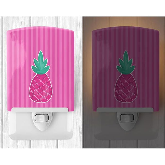 Caroline's Treasures BB8769CNL Pineapple Ceramic Night Light Compact, UL-Certified, Ideal for Bedroom, Bathroom, Nursery, Hallway, Kitchen, 6x4x3, Multicolor
