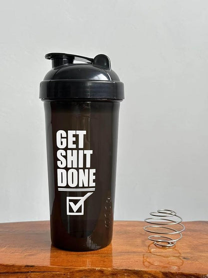 Shaker Bottle For Protein shakes | Pre workout | Plastic Blender | Fitness Bottle | Protein Shake (Black)