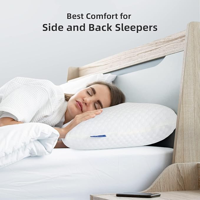 inight Memory Foam Pillows, Standard Pillow with Washable Cover, Back & Side Sleeper Pillows for Bed with Oeko-TEX & CertiPUR-US, Best Pillows for Sleeping