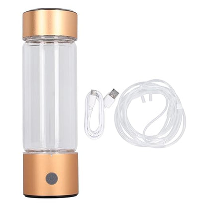 Hydrogen Water Bottle, 410ml Portable Hydrogen Water Bottle Generator, 3Min Quick Electrolysis, Water Ionizer Machine with Nasal Hose, for Daily Drink