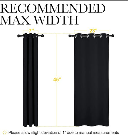 NICETOWN Halloween Living Room Blackout Curtains and Drapes, Black Solid Thermal Insulated Grommet Blackout Drapery Panels for Window (2 Panels, 29 inches Wide by 45 inches Long, Black)