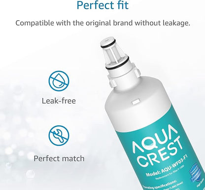 AQUACREST F-1000, 4204490 Water Filter, Replacement for F-1000, Sub-Zero 4204490, 4290510,F-3000 and AquaPure AP Easy C-Complete, Subzero Water Filter 4204490, F-1000S & F-2000S & F-3000S, Pack of 2