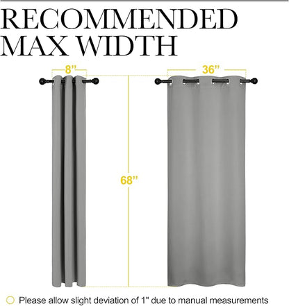 NICETOWN Thermal Insulated Grommet Blackout Curtains, Kids Window Drape Panel for Nursery, Privacy Short Curtains (Silver Grey, 2 Panels, W42 x L68 -Inch)
