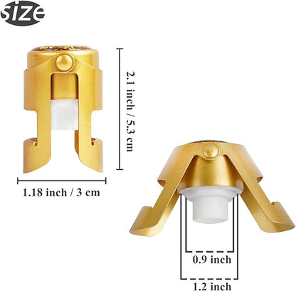 LIZIMANDU Champagne Stopper, Stainless Steel Bottle Plug Sealer for Sparkling Wine, Superior Leak,keeps Wine, Champagne, Prosecco, Cava, and Sparkling Wine fresh longer(1-Bling Gold)