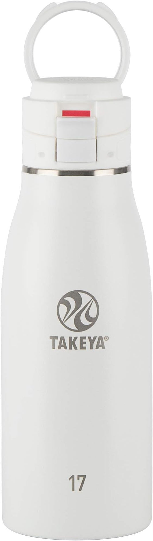Takeya 17 oz Traveler Stainless Steel Insulated Travel Coffee Mug with Locking Leak Proof Lid, Premium Quality, BPA Free, Arctic
