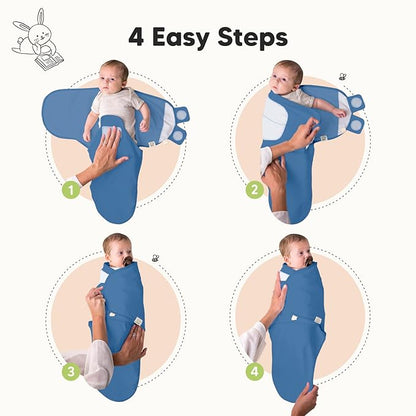 KeaBabies 3-Pack Organic Baby Swaddle Sleep Sacks -Newborn Swaddle Sack, Ergonomic Baby Swaddles 0-3 Months,Swaddles for Newborns, Baby Sleep Sack, Baby Swaddle Blanket Wrap,Baby Essentials (Frost)
