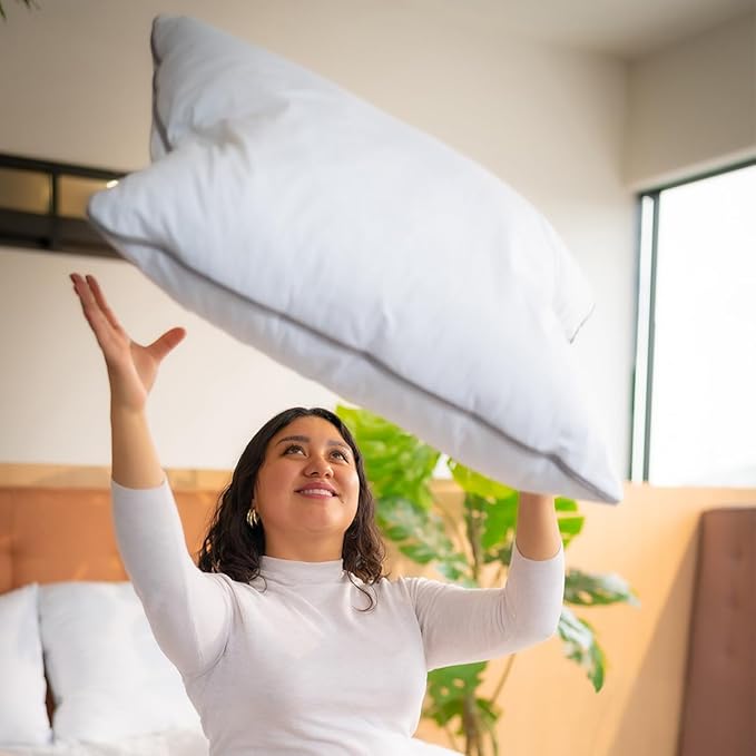 Set of 2 Bed Pillows for Sleeping Standard | Comfortable and Supportive | Premium Soft Down Alternative Microfiber Filled | Back and Side Sleeper Pillow