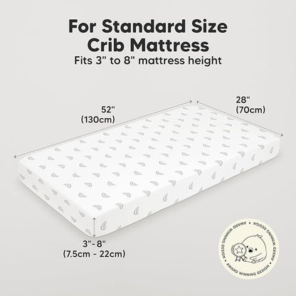 2-Pack Organic Crib Sheets for Boys, Girls - Jersey Fitted Crib Sheet, Baby Crib Sheets Neutral, Crib Mattress Sheet, Cotton Crib Sheets, Breathable Crib Sheet, Baby Mattress Sheets (Rainbow)