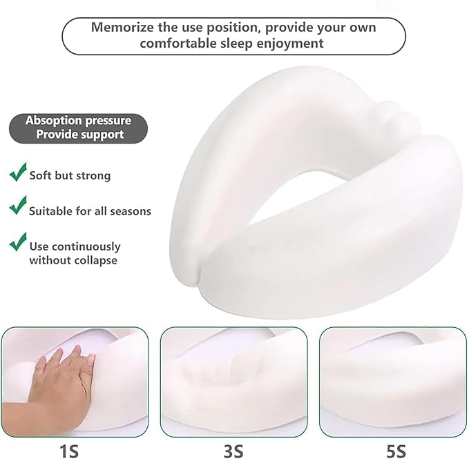Travel Pillow - 2024 New Travel Neck Pillow, Memory Foam Travel Pillow, Memory Foam Travel Neck Pillow for Airplanes, Travel Neck Pillow, Foam Travel Pillow (Buckle Style)
